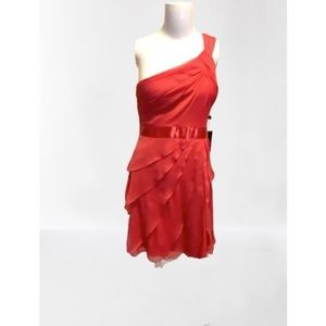 Adrianne Papell coral  Silk dress